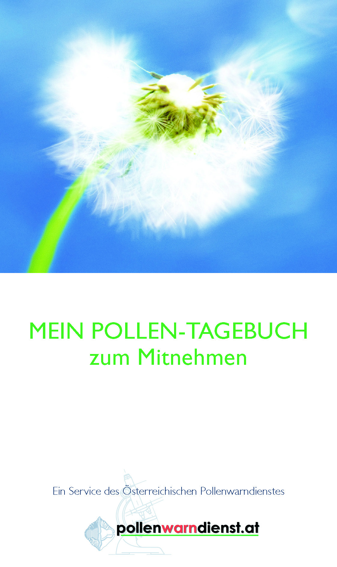 Das Titelblatt eines Pollen-Tagebuchs. 