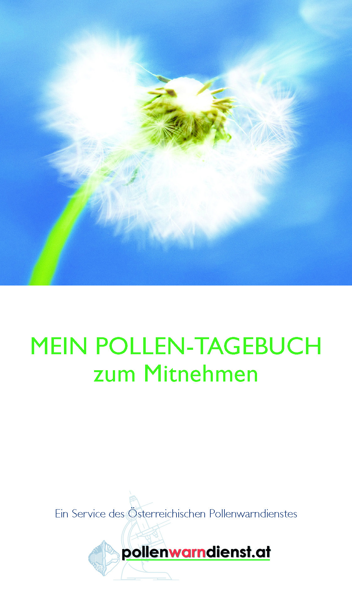 Das Titelblatt eines Pollen-Tagebuchs.