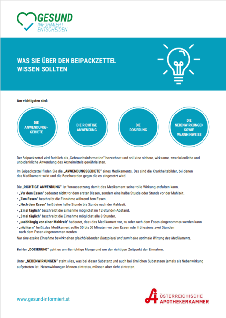 Was Sie über den Beipackzettel wissen sollten