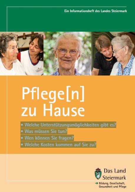 Erste Seite der Broschüre Pflege zu Hause