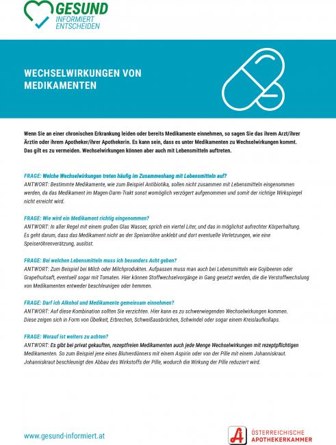 PDF Wechselwirkungen von Medikamenten