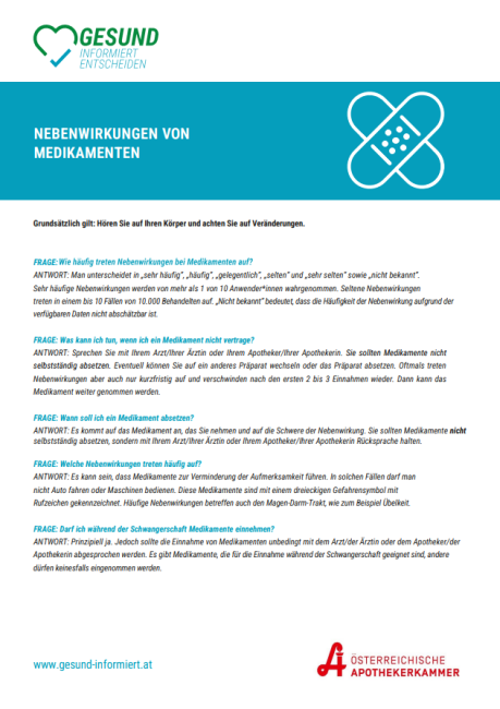 Nebenwirkungen von Medikamenten 