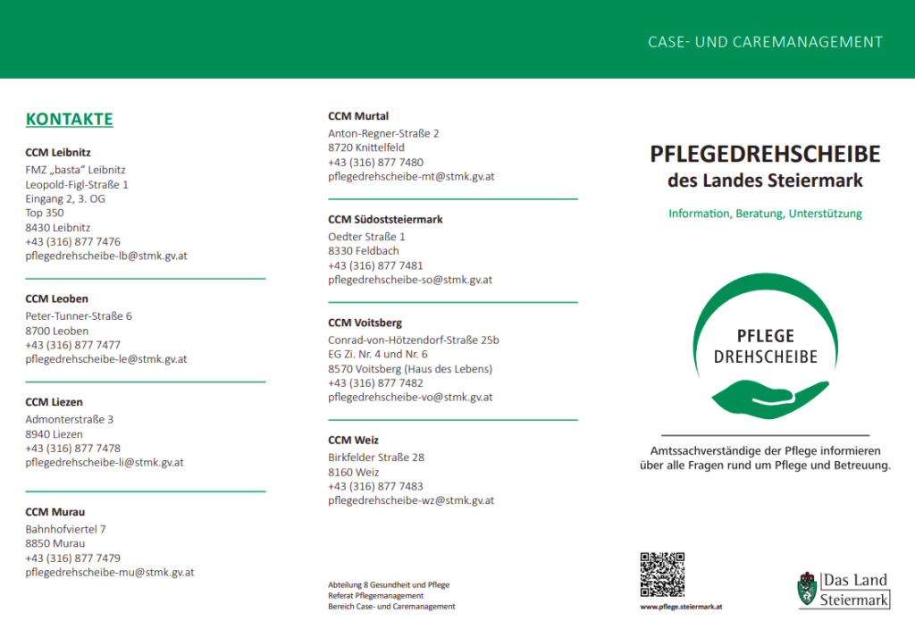 Broschüre Pflegedrehscheibe