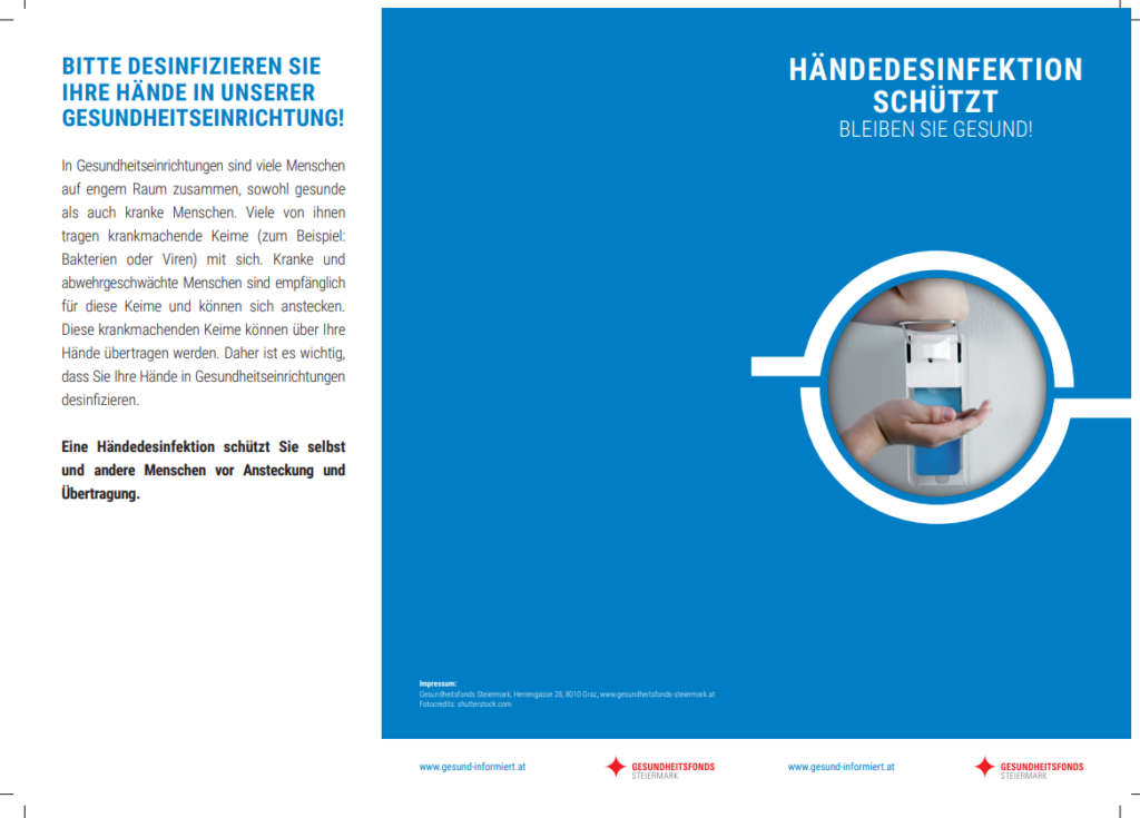 Plakat Hände desinfizieren