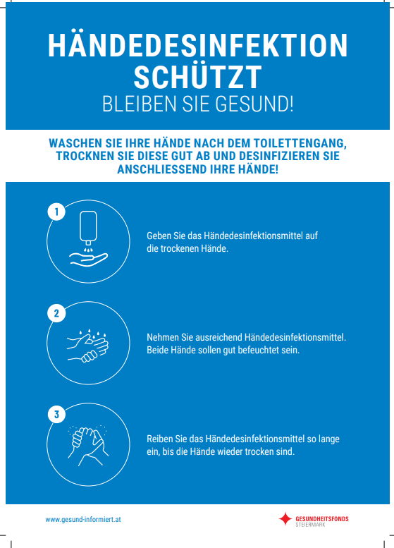 Plakat Hände desinfizieren
