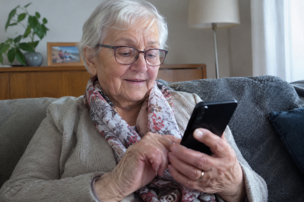 Frau mit Handy Smartphone