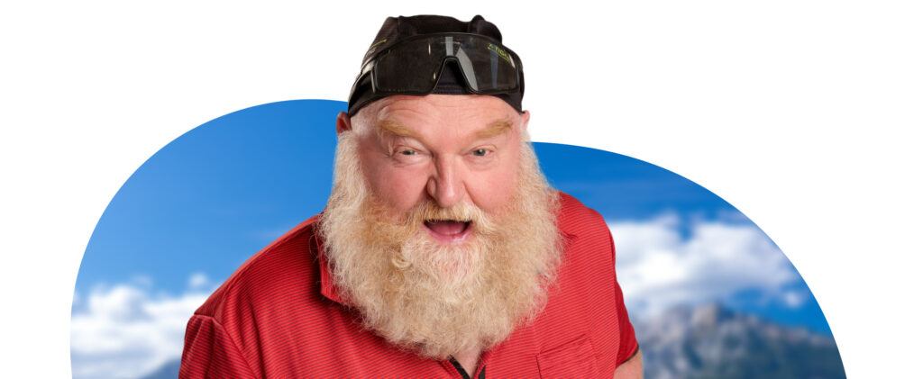 Mann mit Radhelm